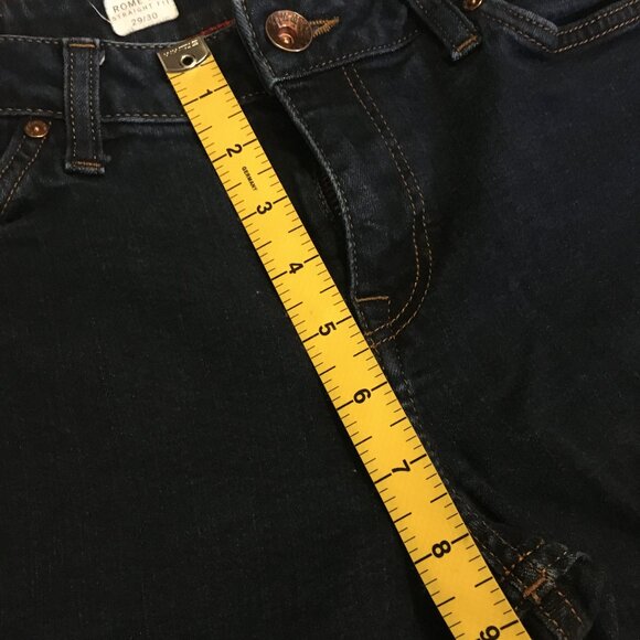 Tommy Hilfiger Organic Cotton Dark Navy Blue Denim Rome Straight Fit Jeans - Picture 16 of 16